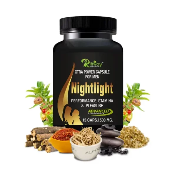 Riffway Night Light Sexual Capsules For Reduce Weakness In Male Organ/Increasing, 15 Capsules available on Herbkart