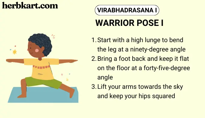 Warrior I Pose - Virabhadrasana I - YOGATEKET
