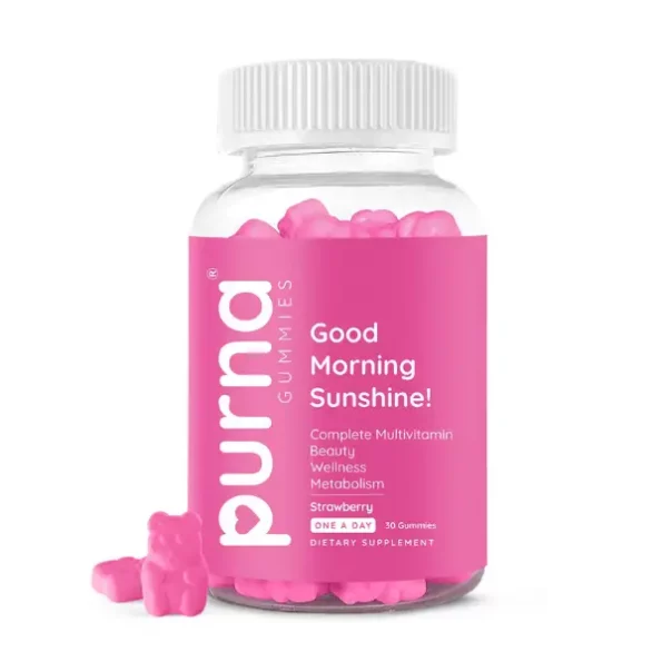 Purna Gummies Multivitamin Strawberry Gummies, Vitamins A, C, D, E, B12 and Zinc, 30 Day Pack, PURNAMVS-1.webp, PURNAMVS 1