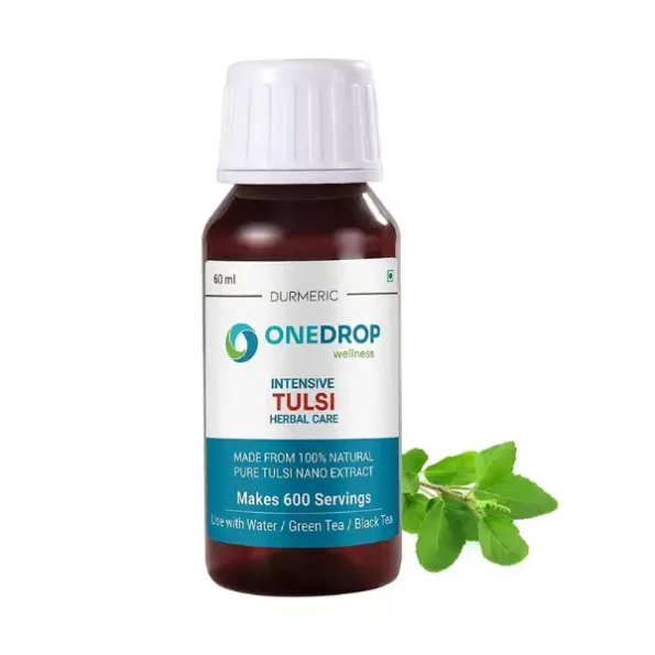 Onedrop Wellness Tulsi Holy Basil Herbal Care Drops - 60 Ml, 100% Natural Pure Tulsi Nano Extract, Makes 600 Servings (Pack of 1), ODWD-Tulsi-60ml-1.webp, ODWD Tulsi 60ml 1