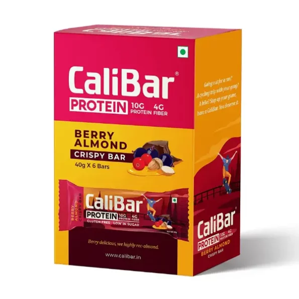 10g Protein Bar, Berry Almond Crispy bar, Pack of 6