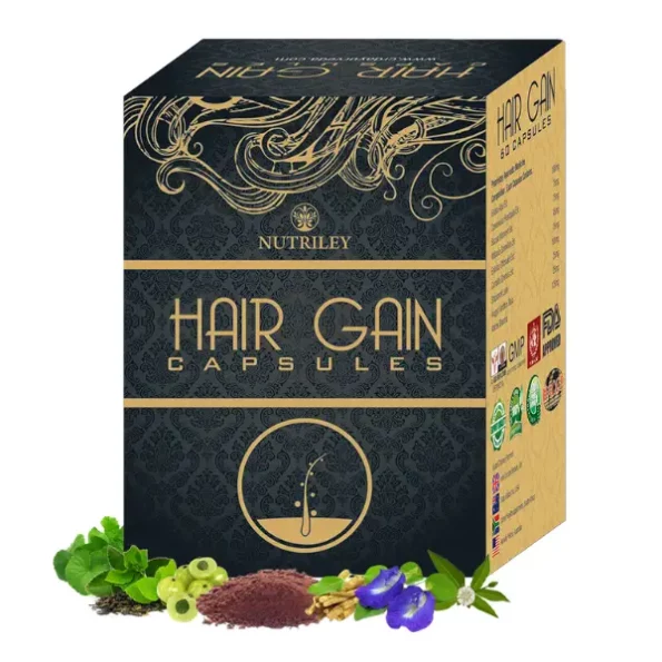 Nutriley Hair Gain, Hair Regeneration capsules, 60 capsules available on Herbkart