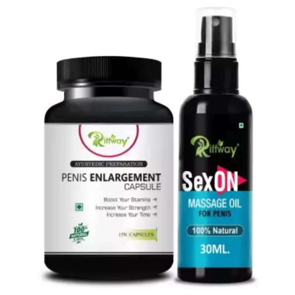 Riffway Enlargement Sexual Capsules & Sex On Oil, 15Capsules + 30ML available on Herbkart