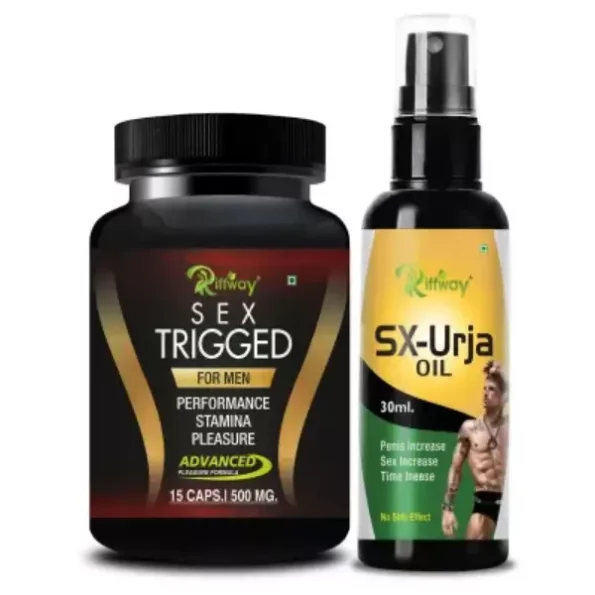 Riffway Sex Trigged Sexual Capsules & SX Urja Oil, 15 Capsules + 30ML available on Herbkart