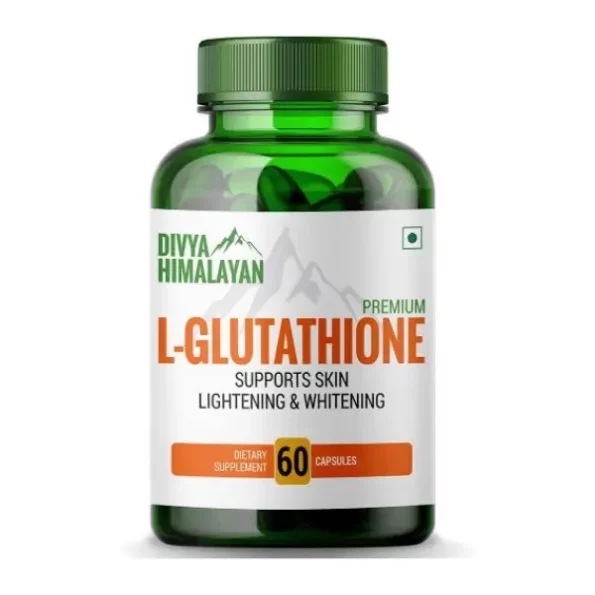 Divya Himalayan L- Glutathione Reduced With Vitamin C, Vitamin E & Grapeseed Extract, 60 Capsules, DHGLUTA60-1.webp, DHGLUTA60 1