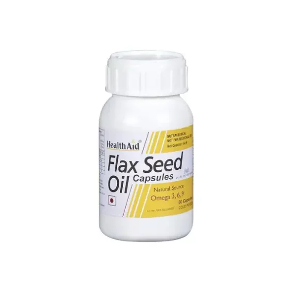 HealthAid Flax Seed Oil 1000mg (Omega 3.6.9), 60 Capsules available on Herbkart