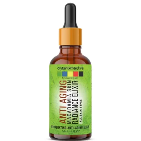 Organix Mantra Anti Aging Macadamia Radiance Elixir for face with Moroccan Argan Oil, Rosehip Oil, Avocado Oil, Vitamin E, 30ml