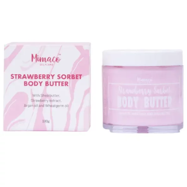 Mimaco Strawberry Sorbet Body Butter, Hydrating, Nourishing & Healing
