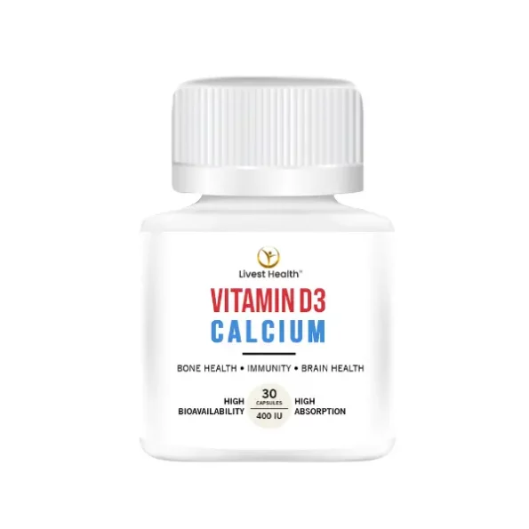 Livest Vitamin D & Calcium 400 IU,30 Capsules, High Absorption For Strong Bones and Muscles, Livest002-1.webp, Livest002 1