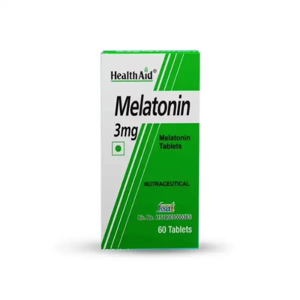 HealthAid Melatonin 3mg, 60 Tablets available on Herbkart