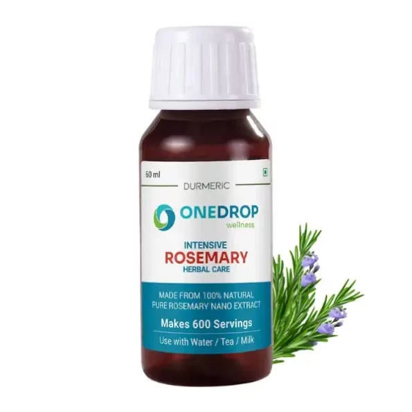 Onedrop Wellness Intensive Rosemary Herbal Drops - 60 Ml, 100% Natural Pure Rosemary Nano Extract, Makes 600 Servings, ODWD-Rosemary-60ml-1.webp, ODWD Rosemary 60ml 1