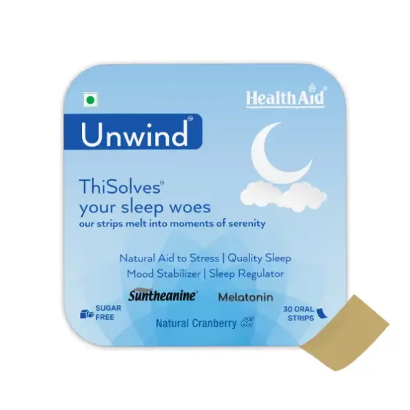 HealthAid Unwind Thisolves - 30 Oral Strip available on Herbkart