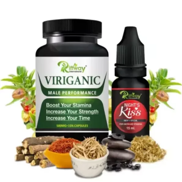 Riffway Viriganic Capsules & Night Kiss Oil Helps In Boosting Sexual Stamina & Power available on Herbkart