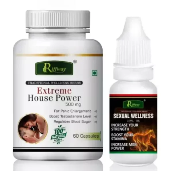 Riffway Extreme House Sexual Capsules & Wellness Oil, 60 Capsules + 15ML available on Herbkart