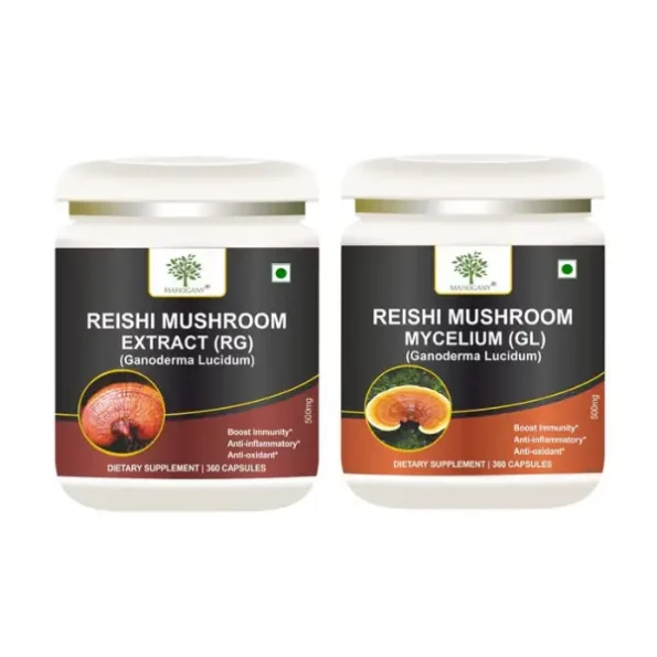 Mahogany Organics Reishi Mushroom (Ganoderma) Extract Capsules- Set of RG & GL- 360 Veg Caps Each, MahoganyRGGL360-1.webp, MahoganyRGGL360 1