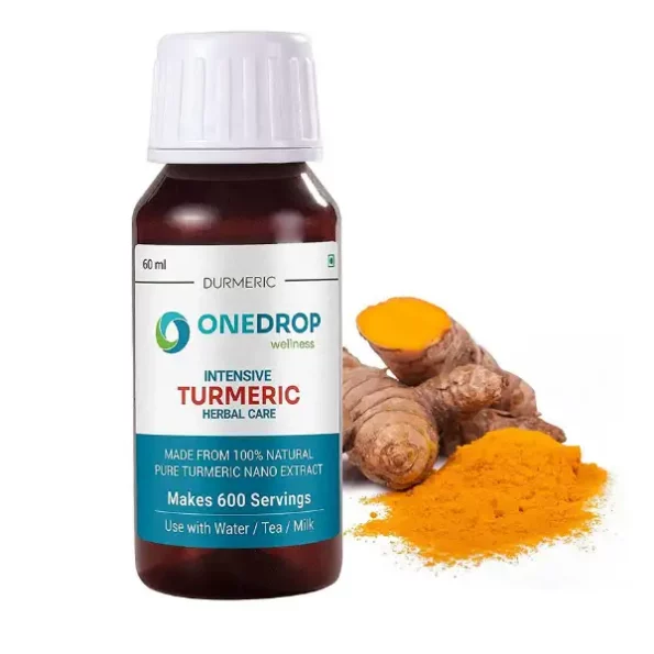 Onedrop Wellness Colourless Haldi Drops - 60Ml, Intensive Non-Yellow Turmeric Herbal Drops, Makes 600 Servings, ODWD-Turmeric-60ml-1.webp, ODWD Turmeric 60ml 1