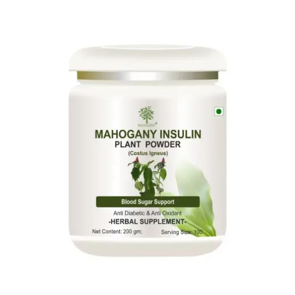 Mahogany Organics Insulin Plant (Costus Igneus) Powder 200g- Diabetes Care Supplement- Controls Blood Sugar available on Herbkart