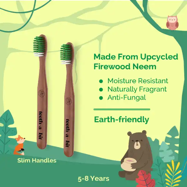 Teeth-A-Bit The Pledge Therapeutic Neem Toothbrush Kids (5-8 Years