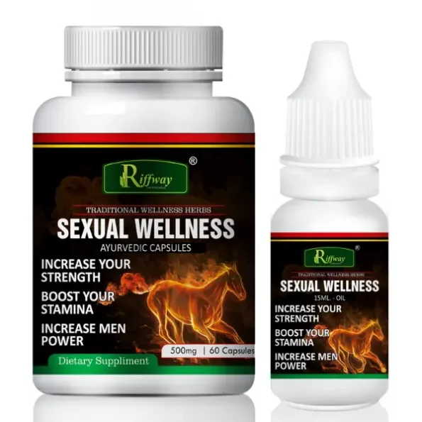 Riffway Men Wellness Sexual Capsules & Power Oil, 60 Capsules+15ML available on Herbkart