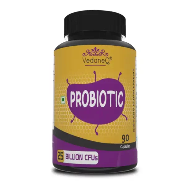 VedaneQ Probiotics Supplement 25 Billion CFUs for Men & Women 90 Capsules Capsules (90 ml), VedaneQved_pro-1.webp, VedaneQved pro 1