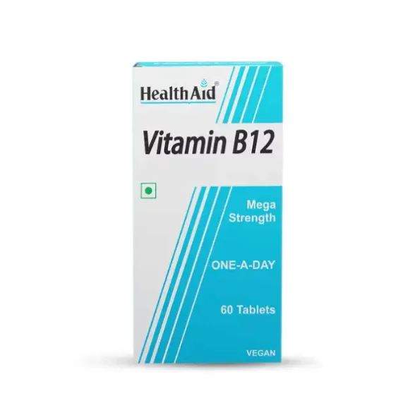 HealthAid Vitamin B12 1000mg Mega Strength, 60 Tablets available on Herbkart