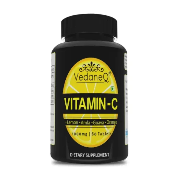 VedaneQ Vitamin C 1000mg Tablet for Glowing Skin Weight Loss Antioxidant Boost Immunity (60 Tablets), VedaneQved_vitc-1.webp, VedaneQved vitc 1