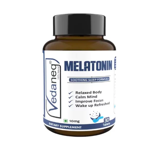 VedaneQ Melatonin 10mg Tablets, Helps You Fall Asleep Faster, Longer (30 Tablets), Vd_mela_30tablet-1.webp, Vd mela 30tablet 1