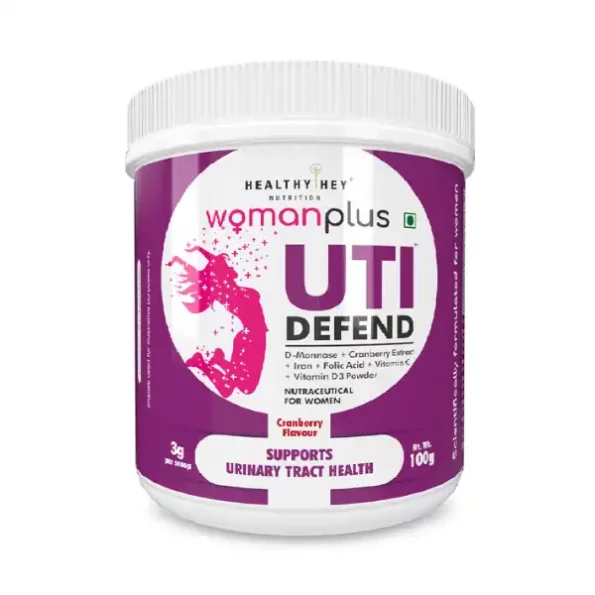 HealthyHey Woman Plus UTI Defend - Cranberry Flavour Powder - 100g, HHWPUTICB100-1.webp, TPRJyrjI HHWPUTICB100 1