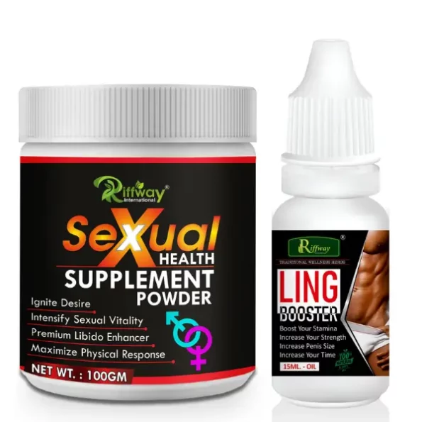 Riffway Sexual Health Supplement Sexual Powder & Ling Booster Oil, 100gm+15ML, SexualhealthsupplementPowder100gmLingBoosterOil15ML-1.webp, SexualhealthsupplementPowder100gmLingBoosterOil15ML 1