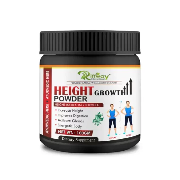 Riffway Height Growth 100% Natural Powder For Body Growth Supplement, 100 gm, riff-heightgrowthpowder-100gm-1.webp, riff heightgrowthpowder 100gm 1