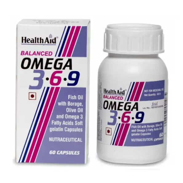 HealthAid Balanced Omega 3.6.9, 60 Capsules available on Herbkart