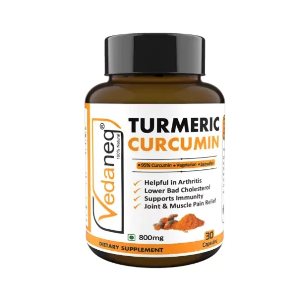 VedaneQ Turmeric Curcumin Capsules Supplement Anti-Inflammatory,Antioxidant 30 Capsules, Vd_turm_30caps-1.webp, Vd turm 30caps 1