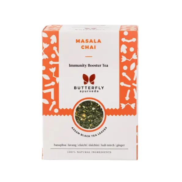 Butterfly Ayurveda Masala Chai, Assam Black Tea Leaves With Herbs, 20 Tea Bags, ButterflyAyurvedaBAMCT-1.webp, ButterflyAyurvedaBAMCT 1