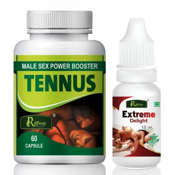 Riffway Tennus Sexual Capsules & Extreme Delight Oil, 60 Capsules+15ML, TENNUS-60cpsl-EXTREMEDLIGHTOIL-15ml-COMBO-1.webp, TENNUS 60cpsl EXTREMEDLIGHTOIL 15ml COMBO 1