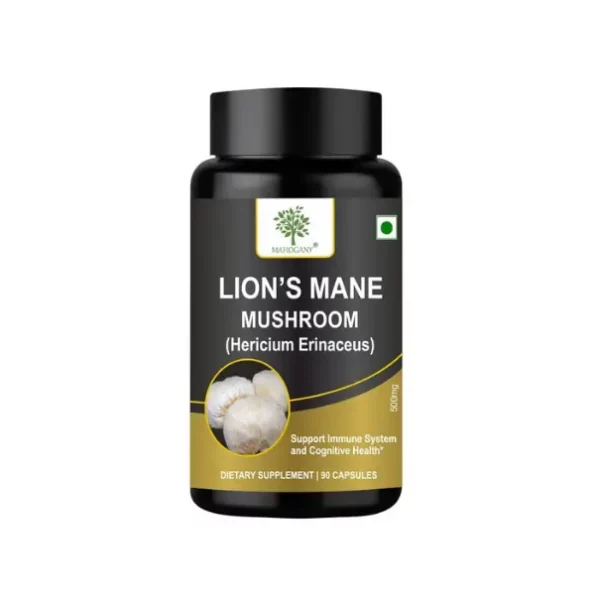 Mahogany Organics Lion's Mane Mushroom Extract Capsules 500 mg - 90 Veg Caps available on Herbkart