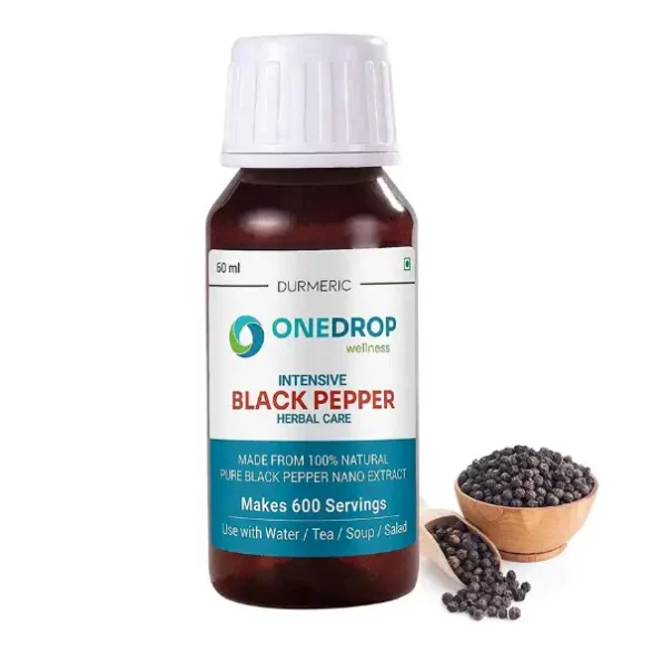 Onedrop Wellness Intensive Black Pepper Herbal Care - 60Ml, 100% Natural Black Pepper Nano Extract, Makes 600 Servings, ODWD-Black-Pepper-60ml-1.webp, ODWD Black Pepper 60ml 1