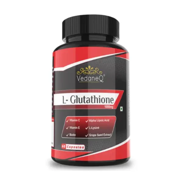 VedaneQ Glutathione 1000 Reduced Skin whitening 120Capsules Supplement, VedaneQved_glut-1.webp, VedaneQved glut 1