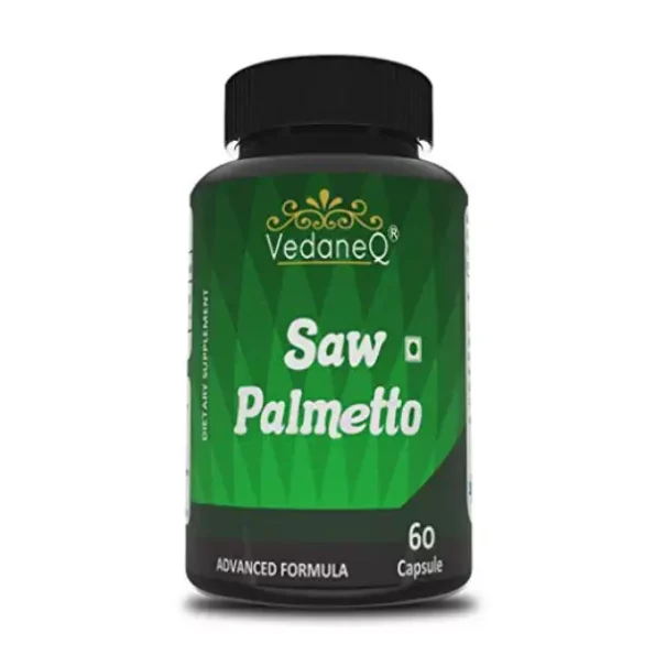 VedaneQ Saw Palmetto 800mg Extract for Hair Growth 60 Capsules Supplement (60 No), VedaneQved_saw-1.webp, VedaneQved saw 1