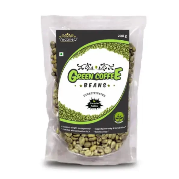 VedaneQ Green Coffee Beans Weight loss Unroasted Arabica 200gm Instant Coffee (200 g, Green Coffee Flavoured), VedaneQved_gc200-1.webp, VedaneQved gc200 1