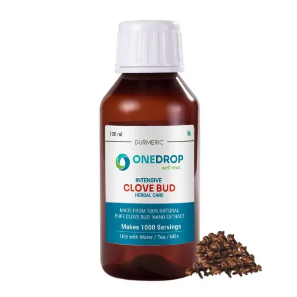 Onedrop Wellness Intensive Clove Bud Herbal Drops- 100 Ml, 100% Natural Pure Clove Bud Nano Extract, Makes 600 Servings, ODWD-CloveBud-100ml-1.webp, ODWD CloveBud 100ml 1