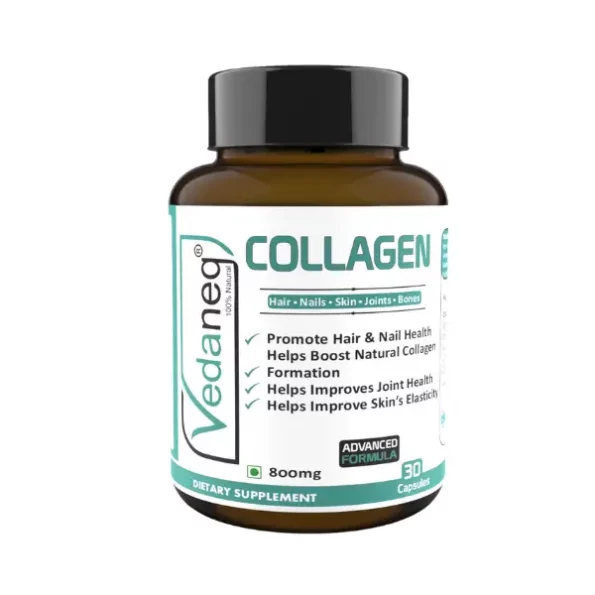 VedaneQ Collagen Capsules Supplement 1000 Mg, Skin Hair Nails Joints & Bones 30 Capsules, Vd_coll_30caps-1.webp, Vd coll 30caps 1