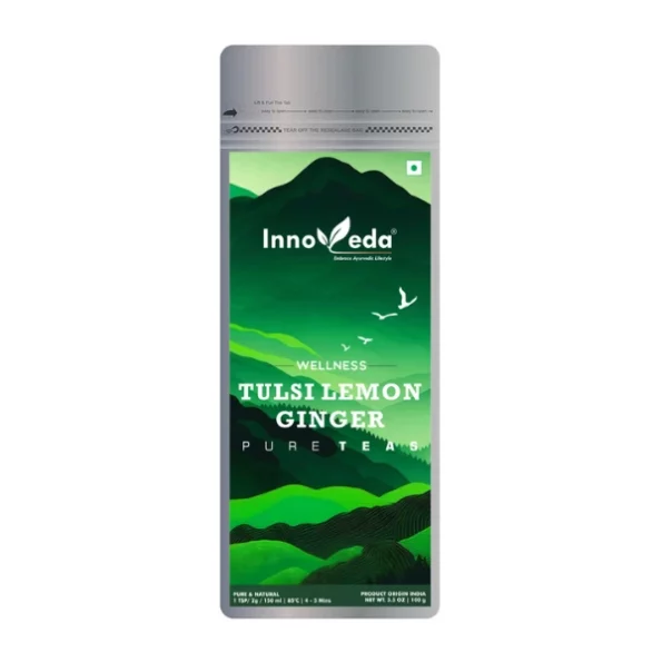 Innoveda Tulsi Ginger Lemon Tea 100 G (50-60 Tea Cups), Innoveda079-1.webp, Innoveda079 1