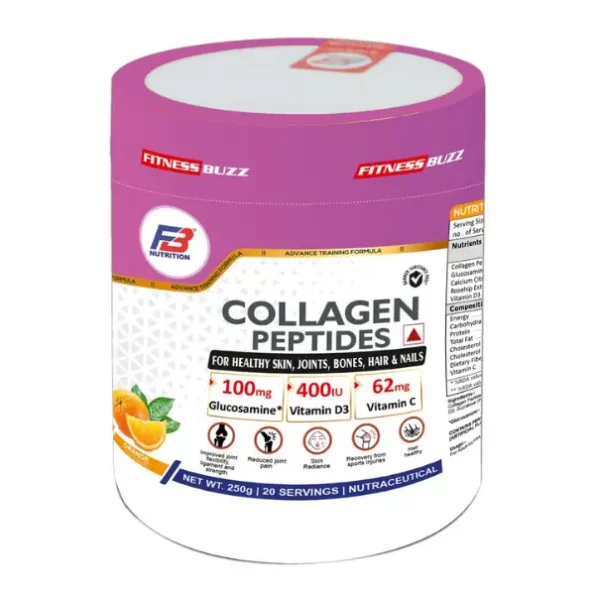 FB Nutrition Fitness Buzz Collagen Peptides for Healthy Skin Joints Bones Hair Nails 250 gm Orange, FBNutrition011-1.webp, FBNutrition011 1