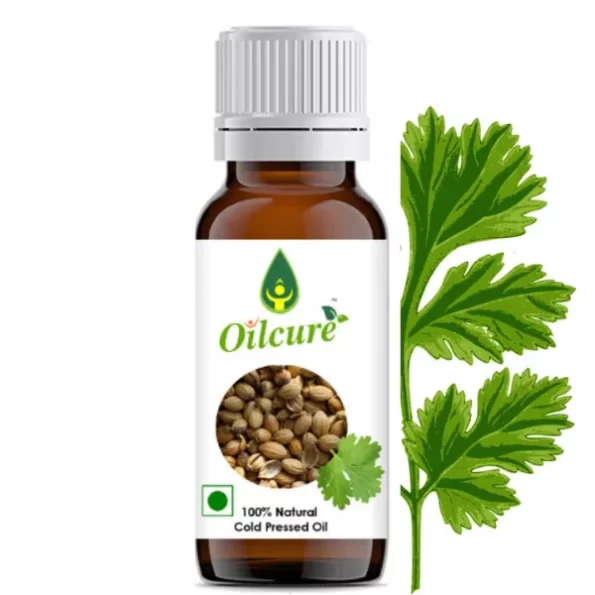 Oilcure Coriander Seed Oil Edible (Cold Pressed), 100 ml available on Herbkart