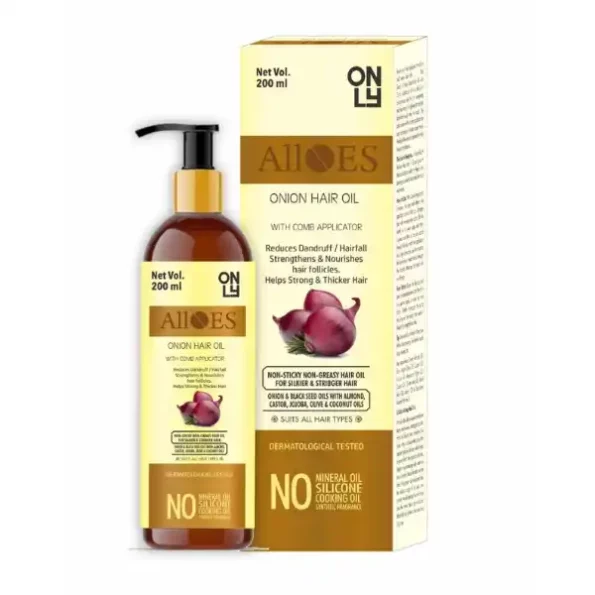 Alloes Onion Hair Oil with comb Applicator-200ml available on Herbkart