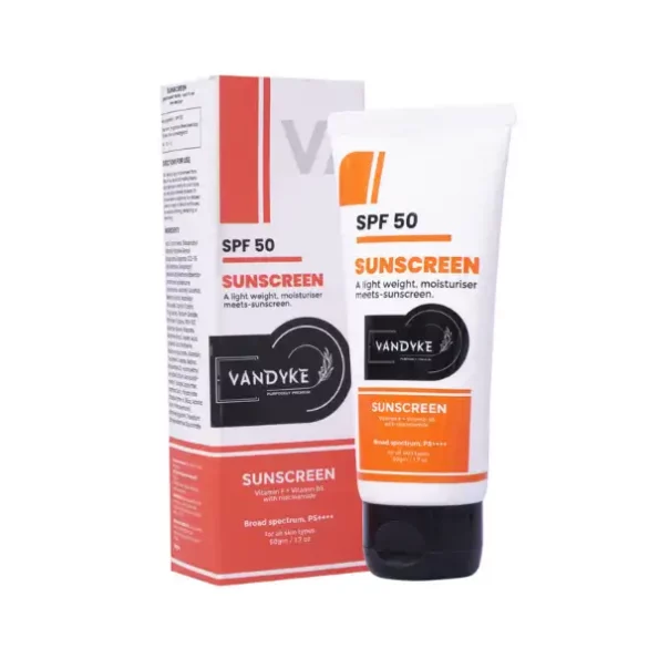 Vandyke Multi Vitamin Face Sunscreen for Complete Sun Protection - SPF 50 PA++++ - SPF 50 PA++++ (50 g) available on Herbkart