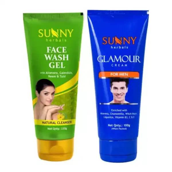 Sunny Herbals Face Wash Gel (With Neem And Tulsi)110Gm And Glamour