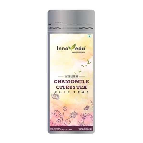 Innoveda Chamomile Citrus Tea 100 G (50-60 Tea Cups), Innoveda018-1.webp, Innoveda018 1