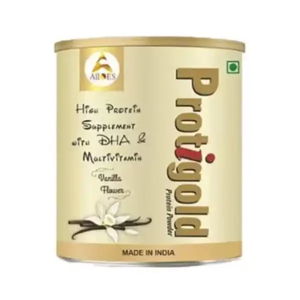 Alloes Protigold Protein Powder, Vanilla Flavour, 200gram available on Herbkart