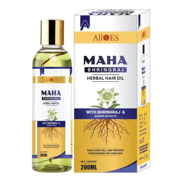 Alloes Pharmaceuticals Maha Bhringaraj Oil - 200 ml - For All Hair Types available on Herbkart